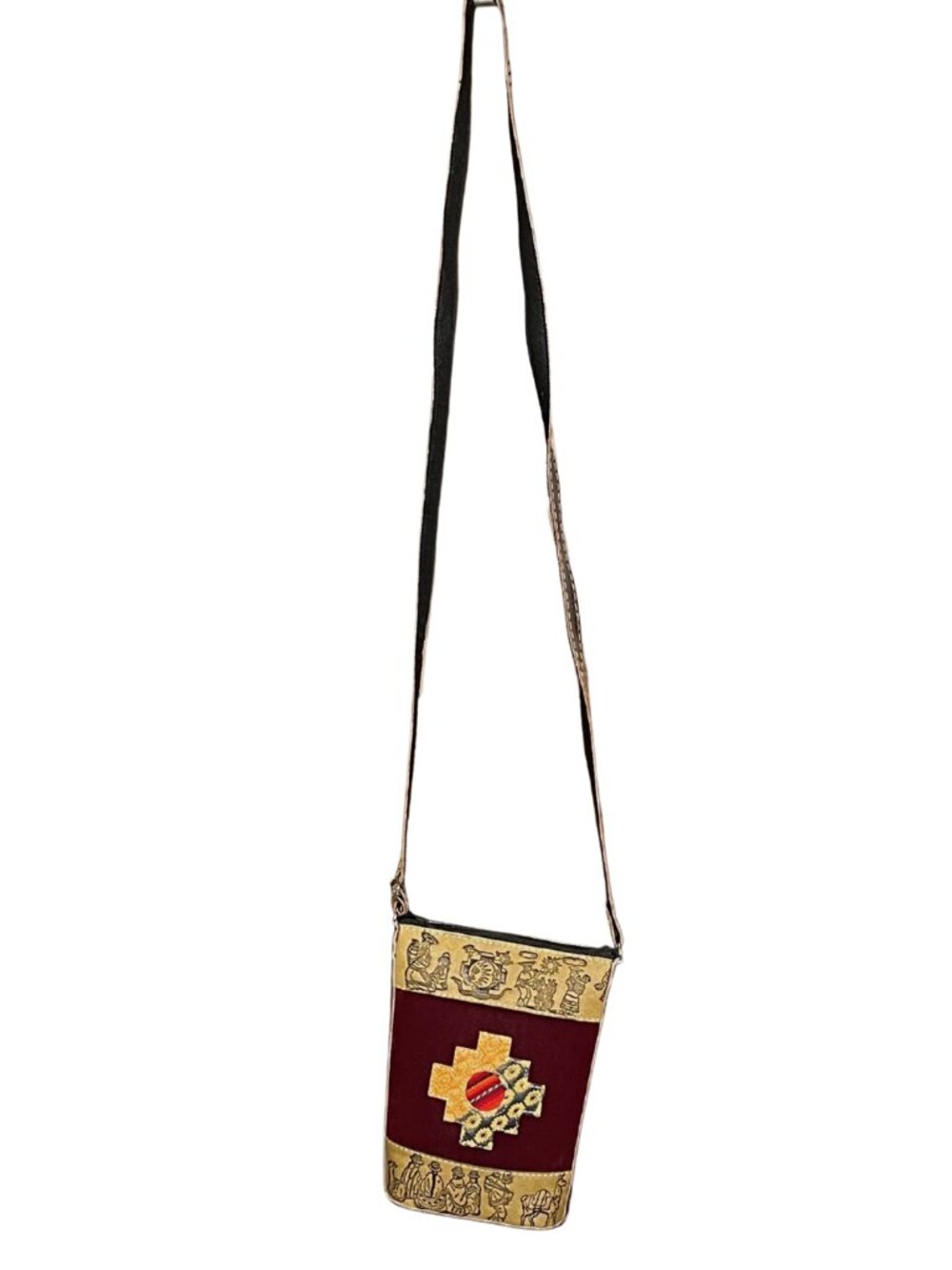 Handmade Bucket Crossbody Zippered Handbag Made in Peru NWOT - Picture 6 of 6